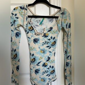 free people long sleeve floral top